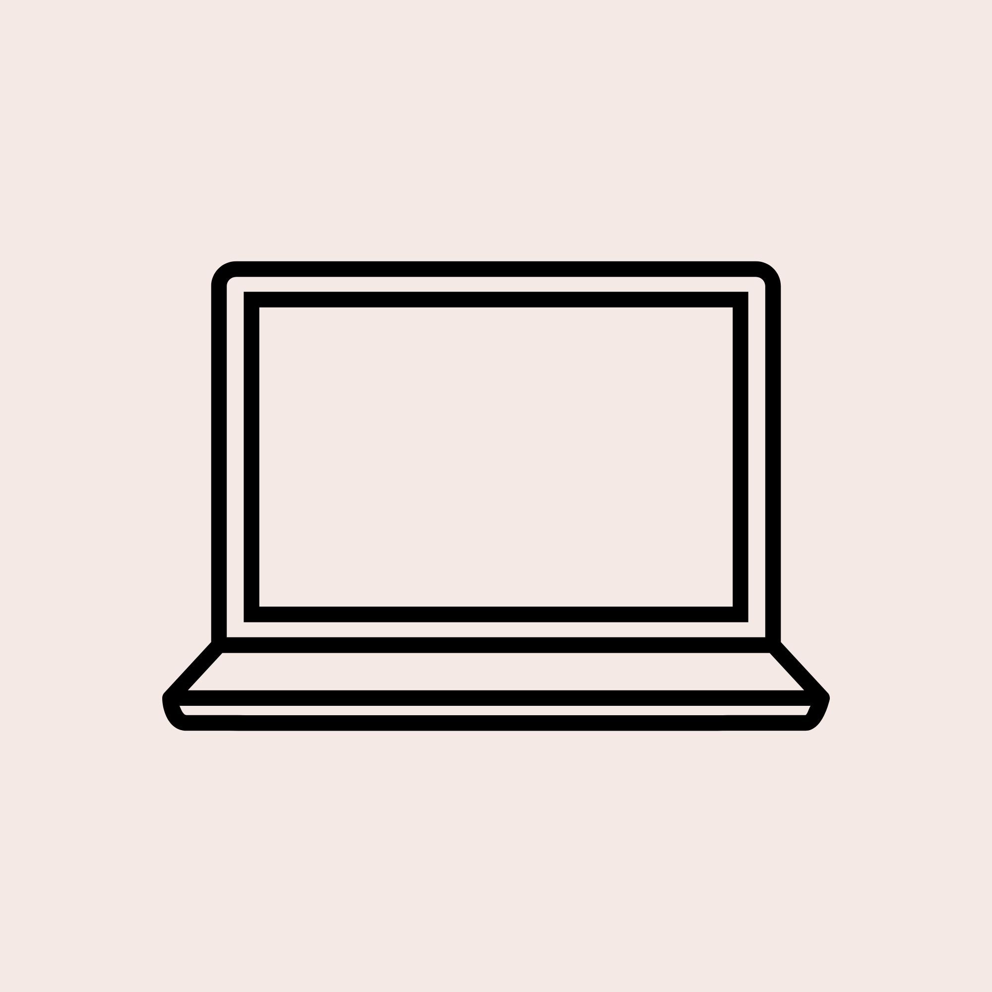Line drawing of a computer monitor with blank screen, viewed from the front.