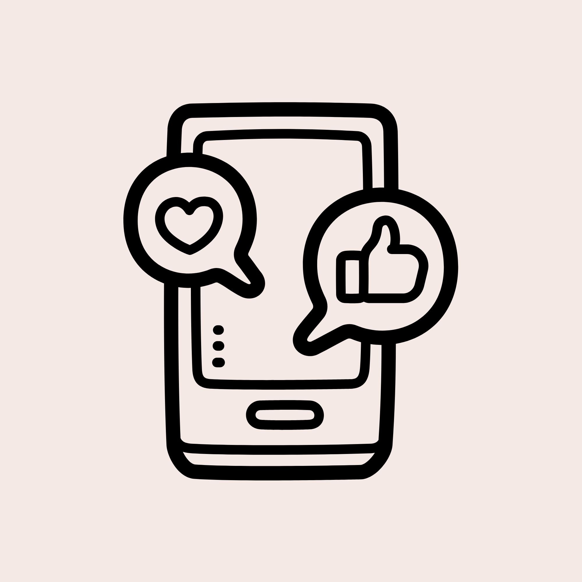Outline of a gift box with a heart on one side and a dollar sign on the other, with speech bubbles containing a heart and a dollar sign.