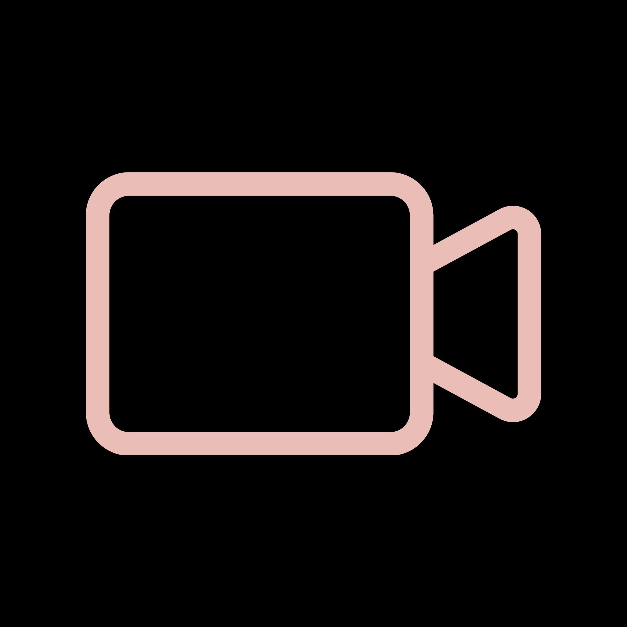 Outline of a smartphone with a pink border on a black background.