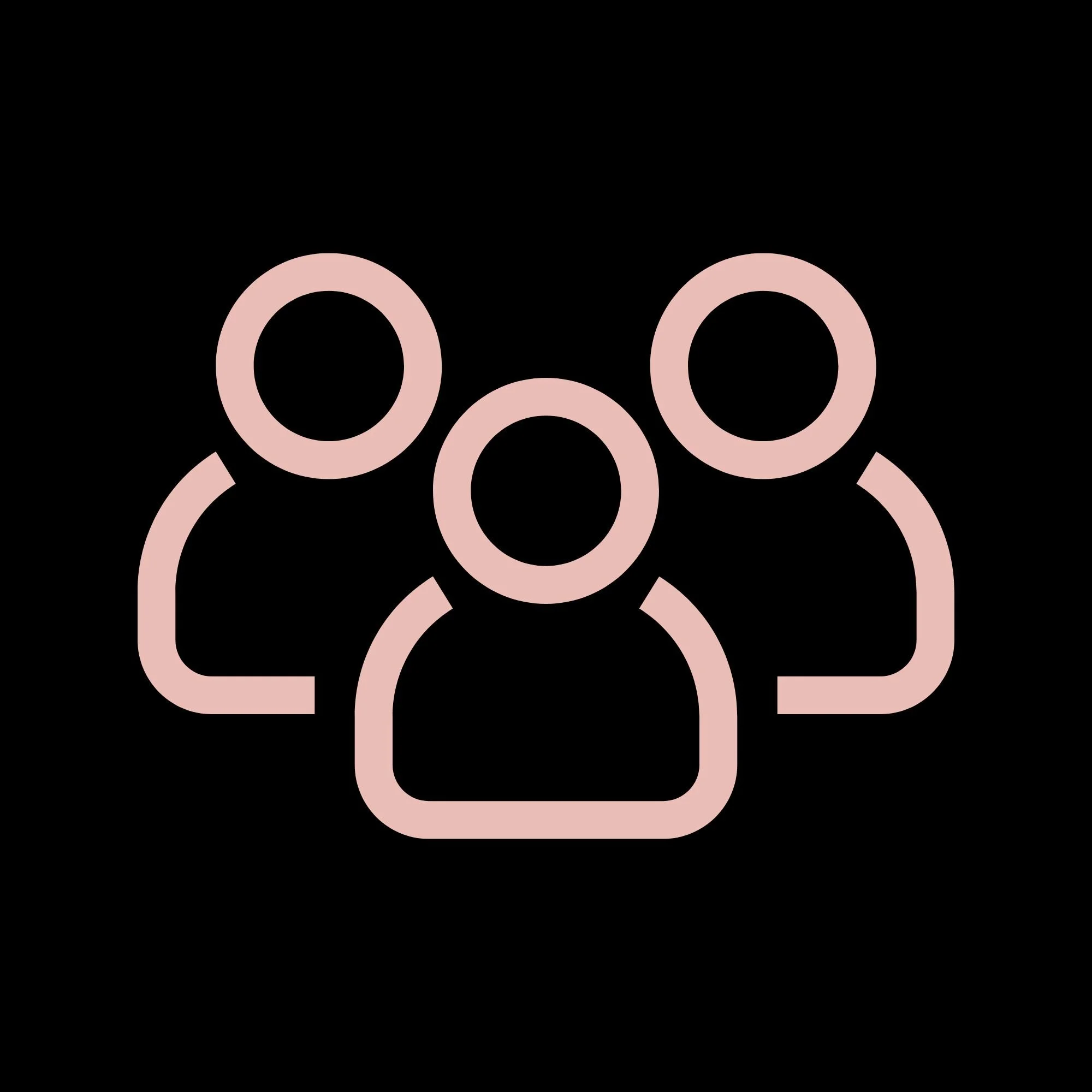 Abstract design with pink circles and lines on a black background.