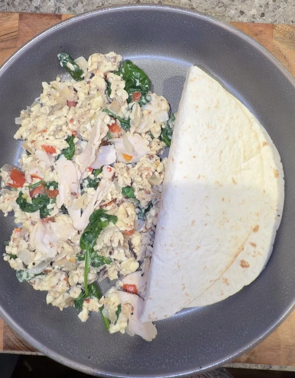 Egg Scramble with Tortilla

