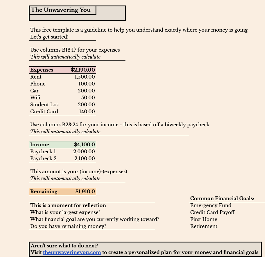Free Budget Template
