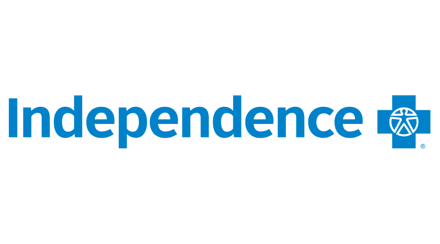 The logo of Independence Blue Cross, featuring the word 'Independence' in blue letters with a blue cross and a star emblem on the right.