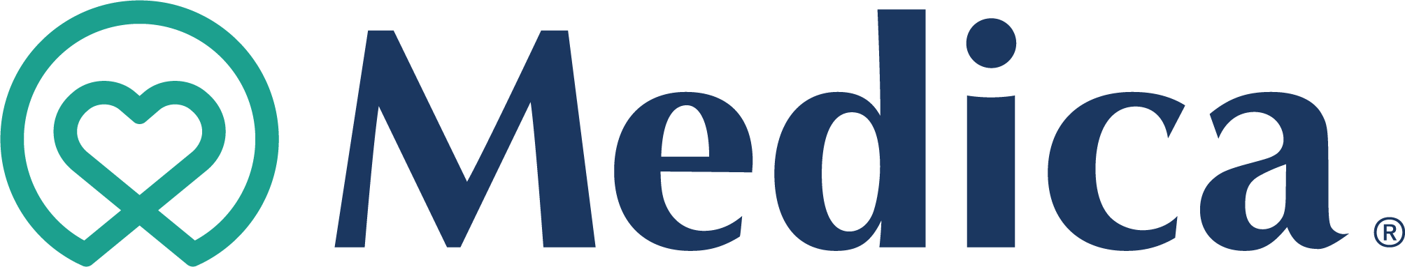 MediCa logo featuring a heart-shaped symbol inside a circle