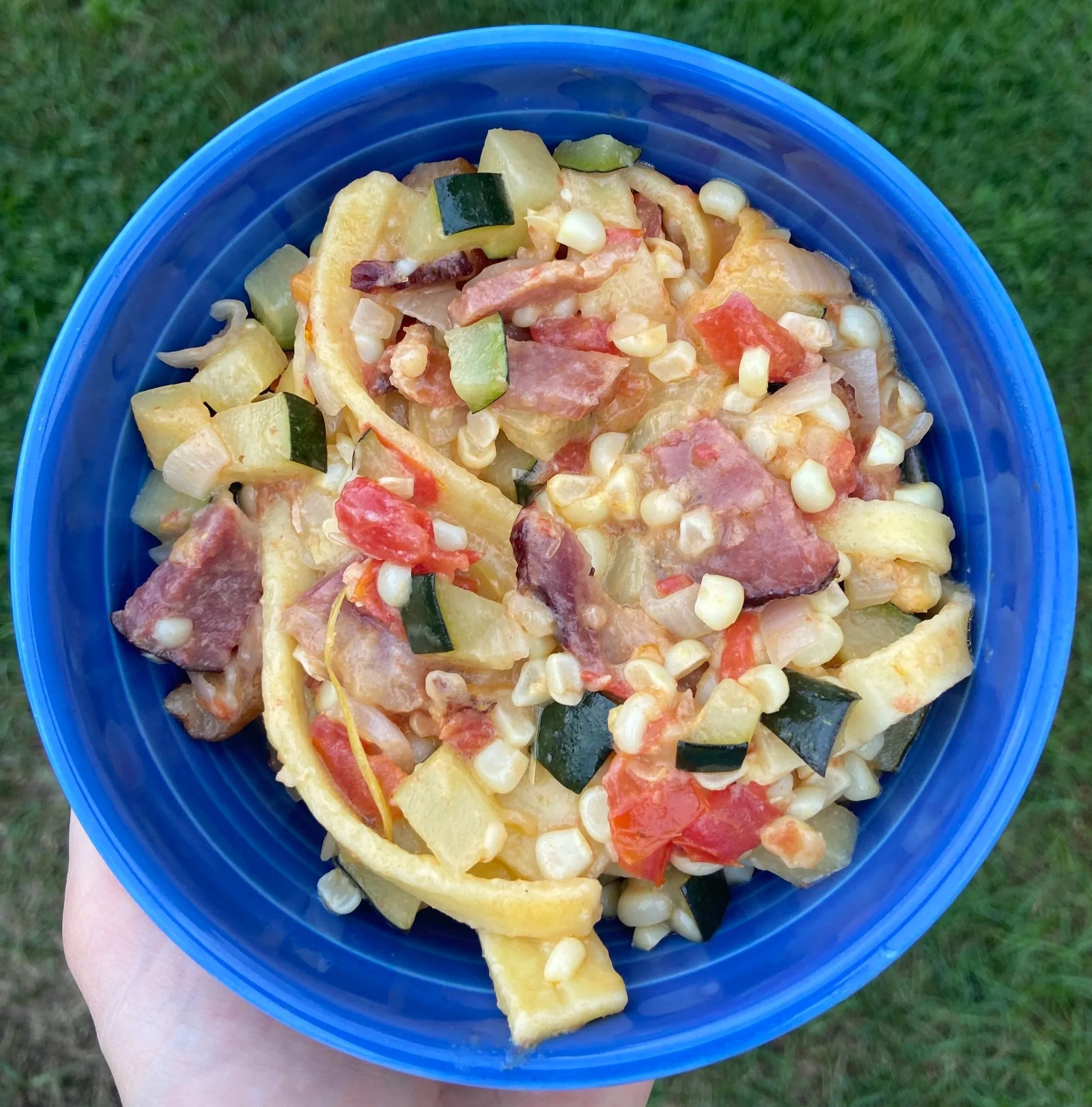 Creamy Summer Veggie Bacon Pasta