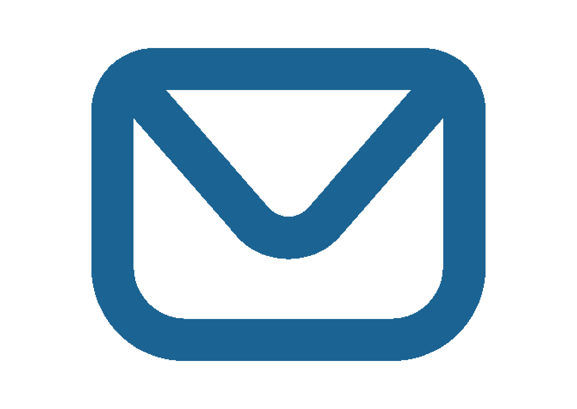 A stylized logo featuring a blue geometric birthday cake with a hollow center.