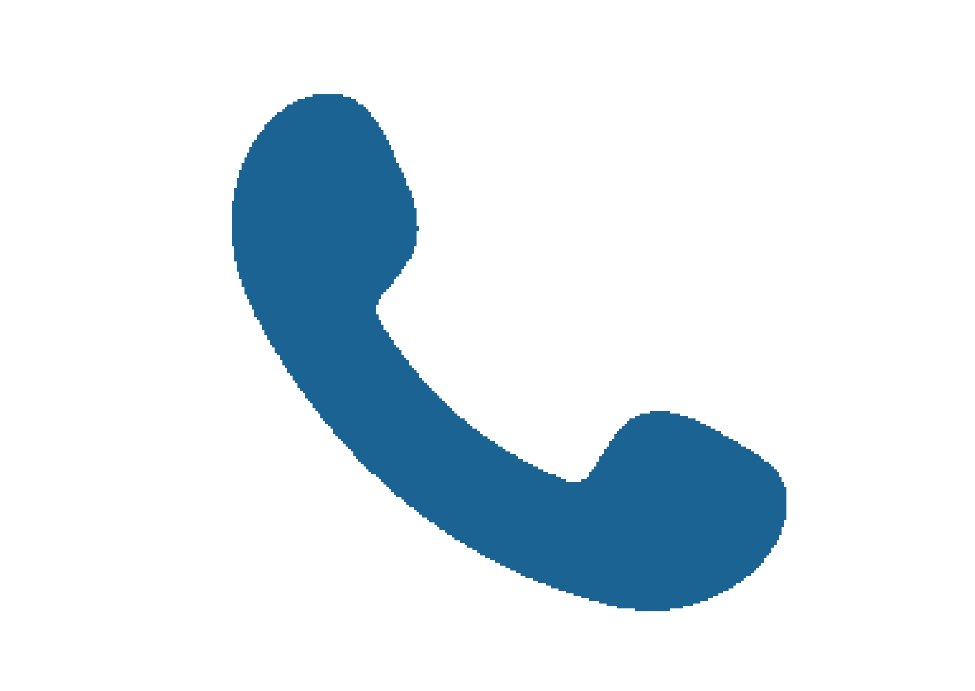 A dark blue, lowercase letter 'f' shaped icon on a black background.