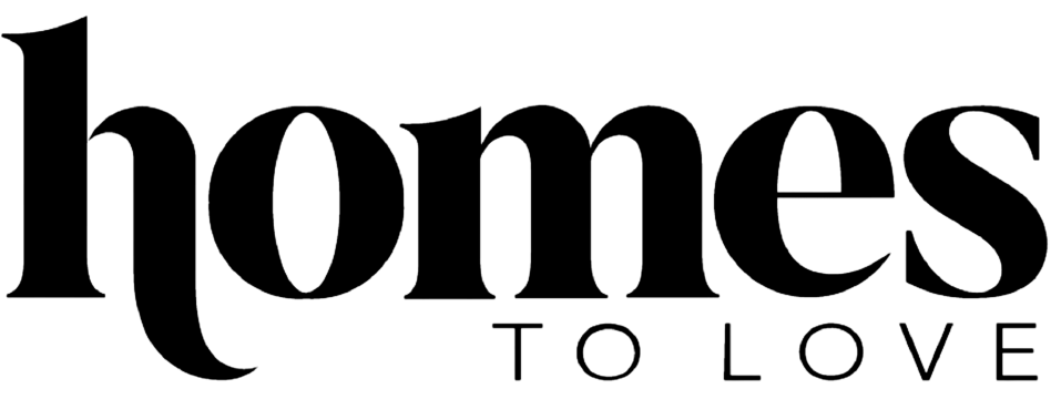 A black and white logo for publication Homes to Love.