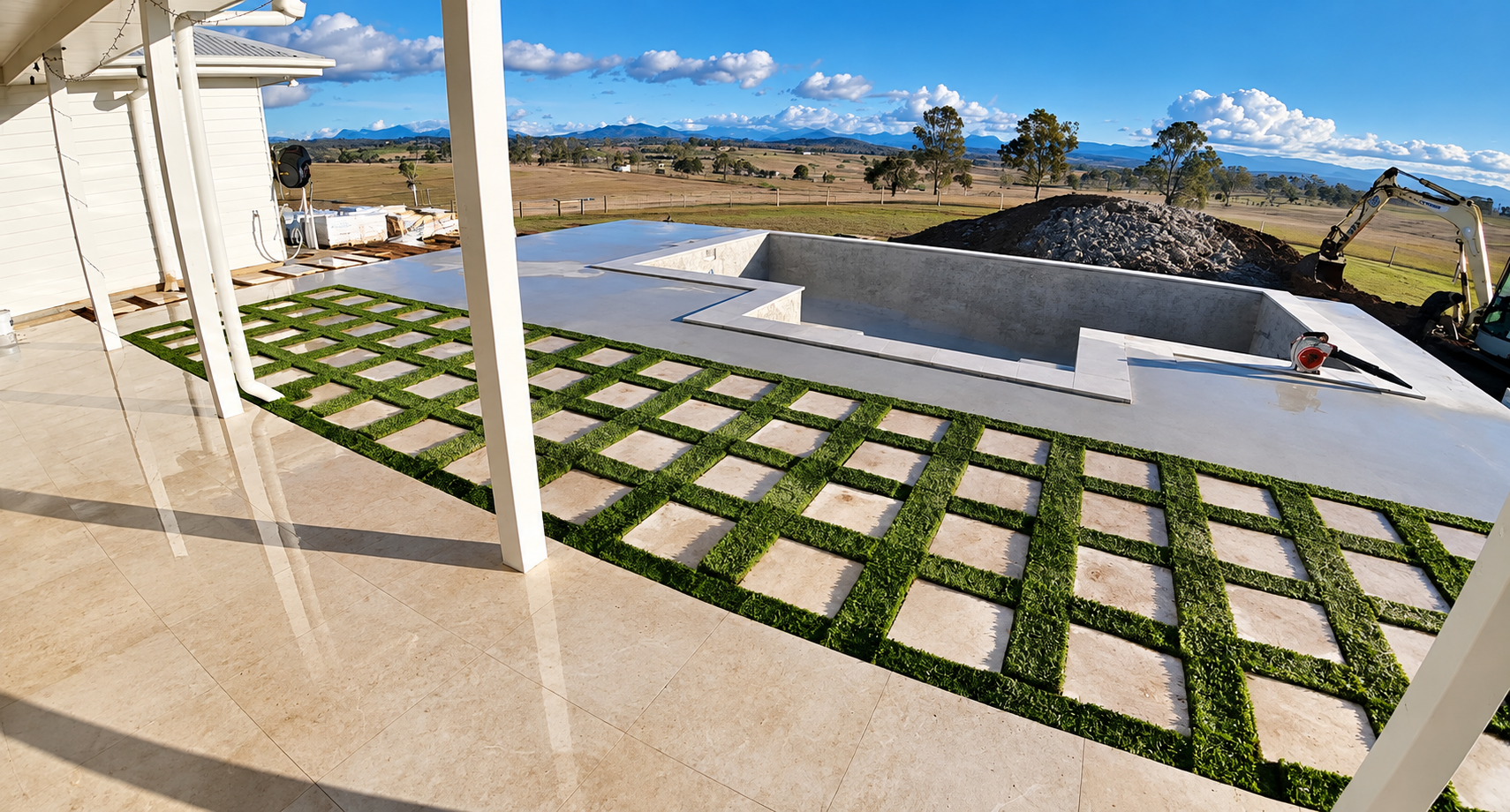 Professional residential paving and outdoor landscaping completed by Seamless Scapes