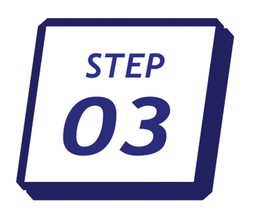 Step 03 in a process or instructions