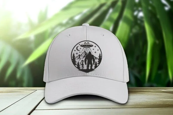 Alien beaming up bigfoot hat