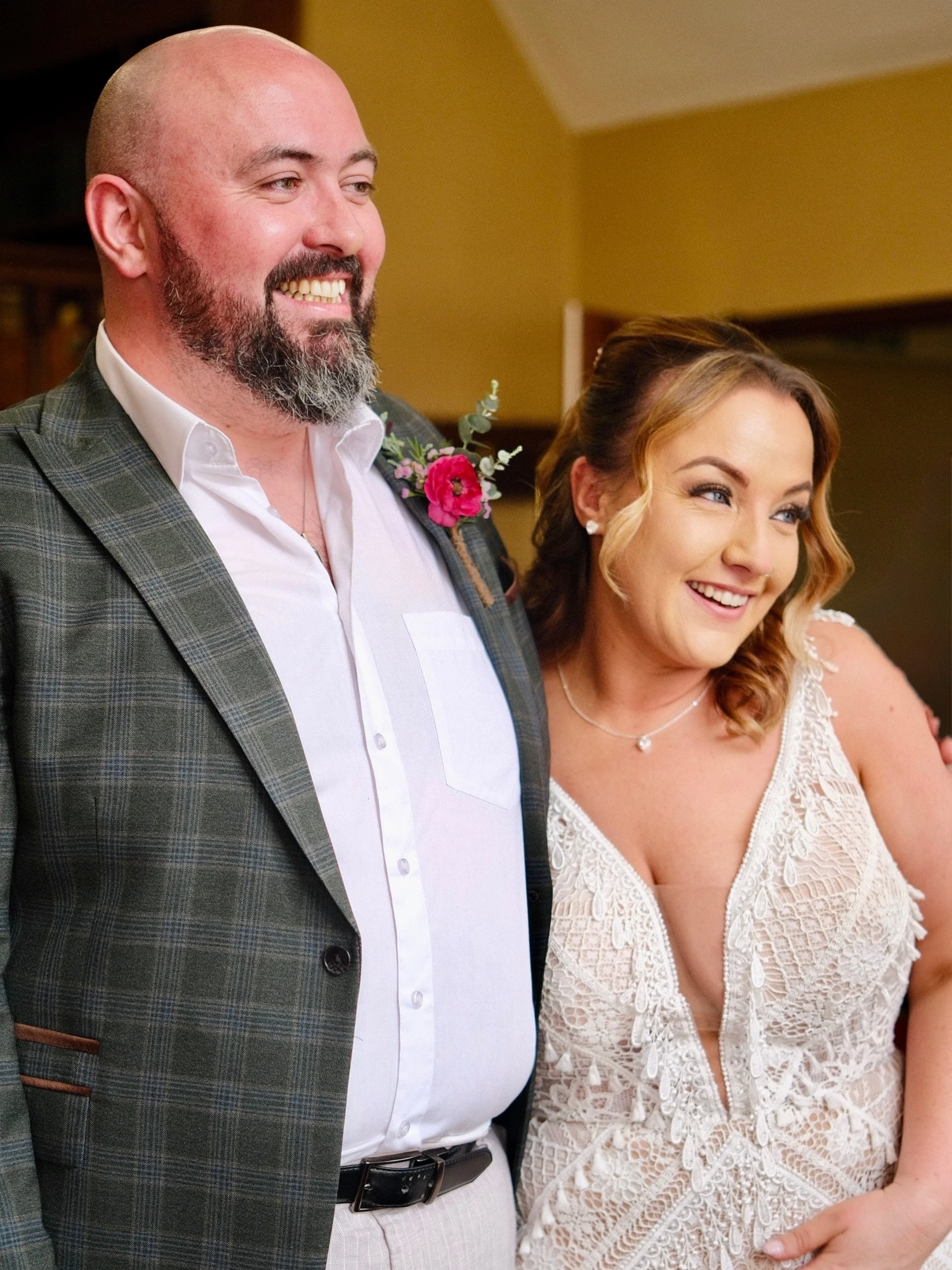 Meg &amp; Ben 🤍
That little just-married glow hits differently after the rings are on ✨

A quiet moment in the library room, soaking it all in before heading back out to celebrate with their favourite people.

You can always tell when it&rsquo;s jus