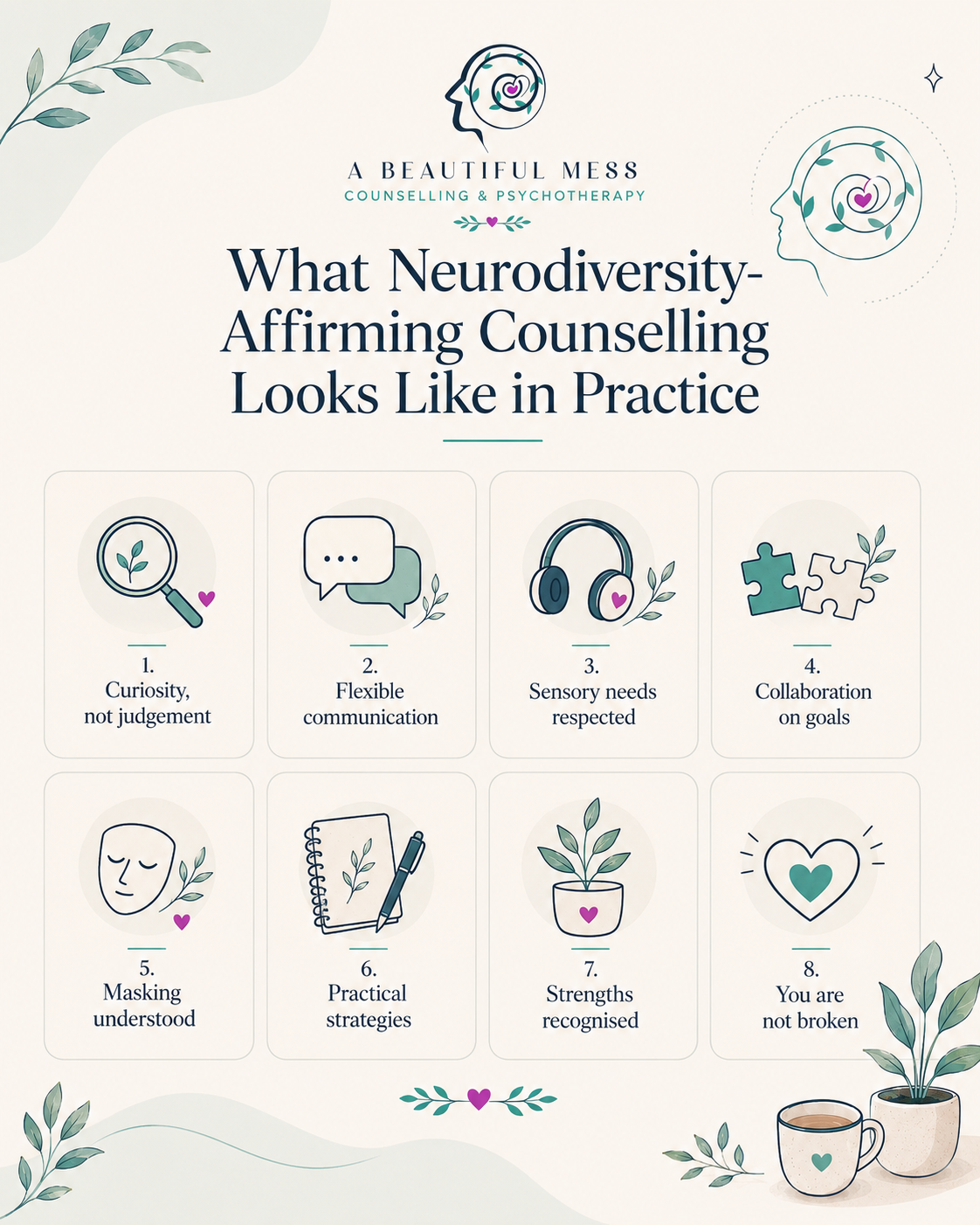 What neurodiversity affirming counselling looks like