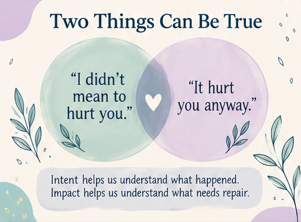 Intent and impact. Two things can be true