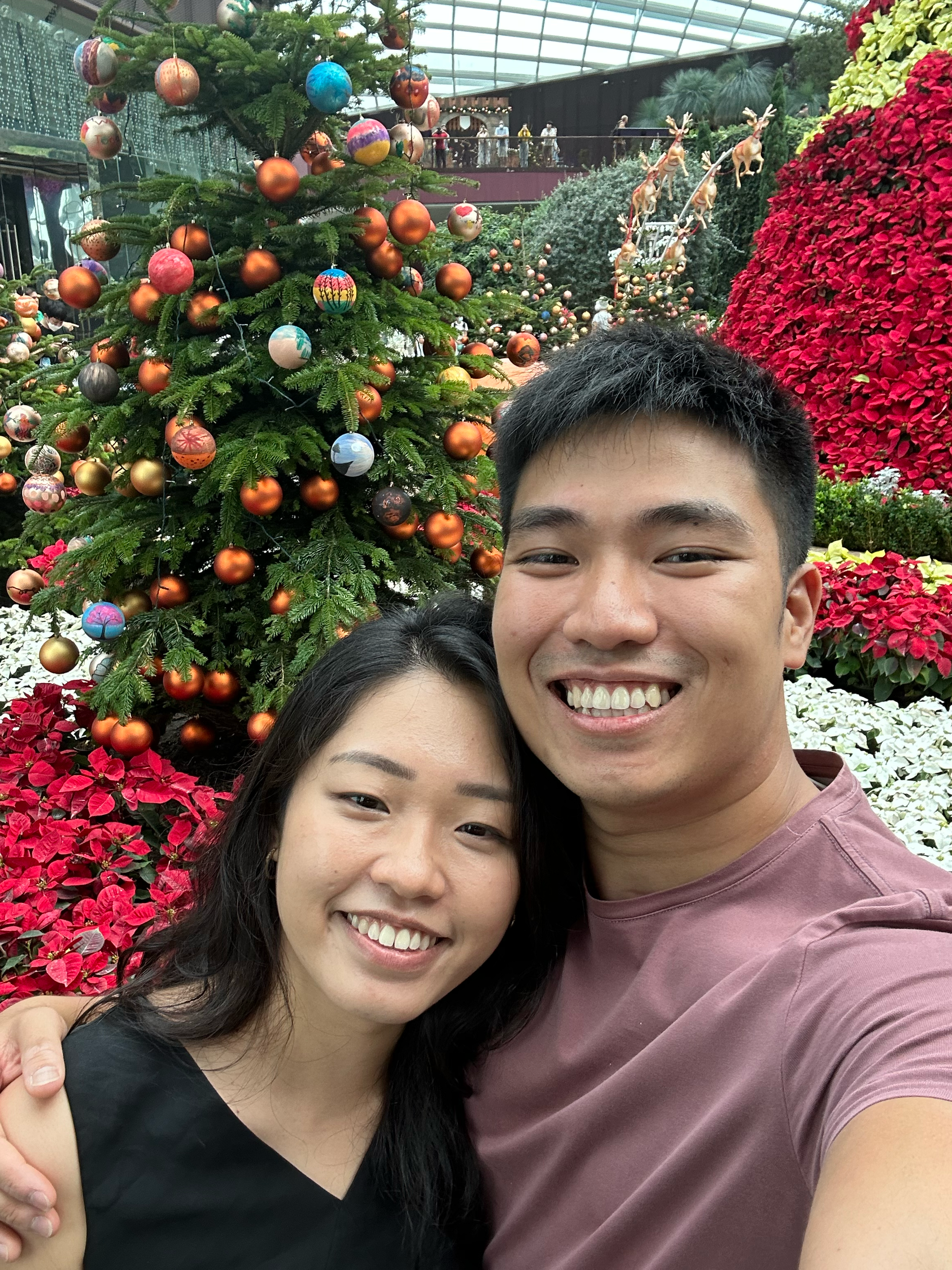 Our first date as a couple 👫🏻  Flower Dome, Christmas lights, Avatar magic, and the happiest smiles.