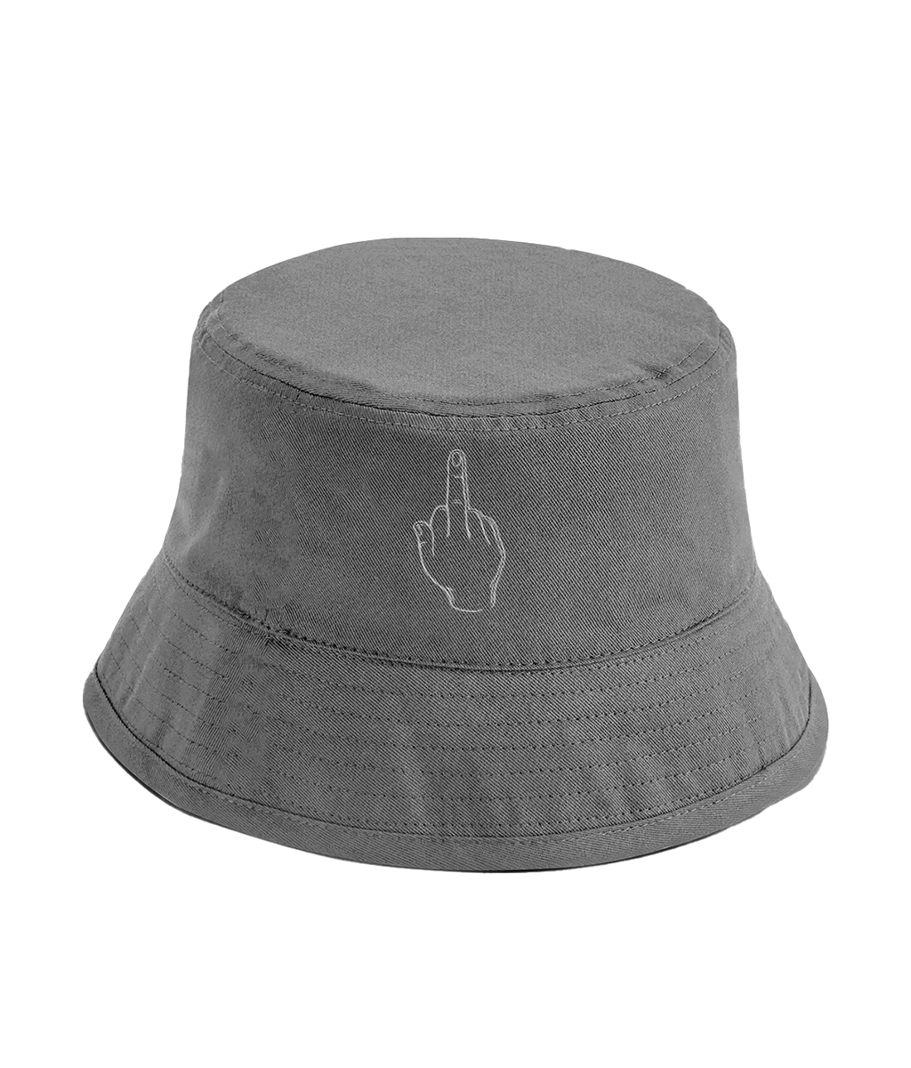 Middle Finger Embroidered Bucket Hat