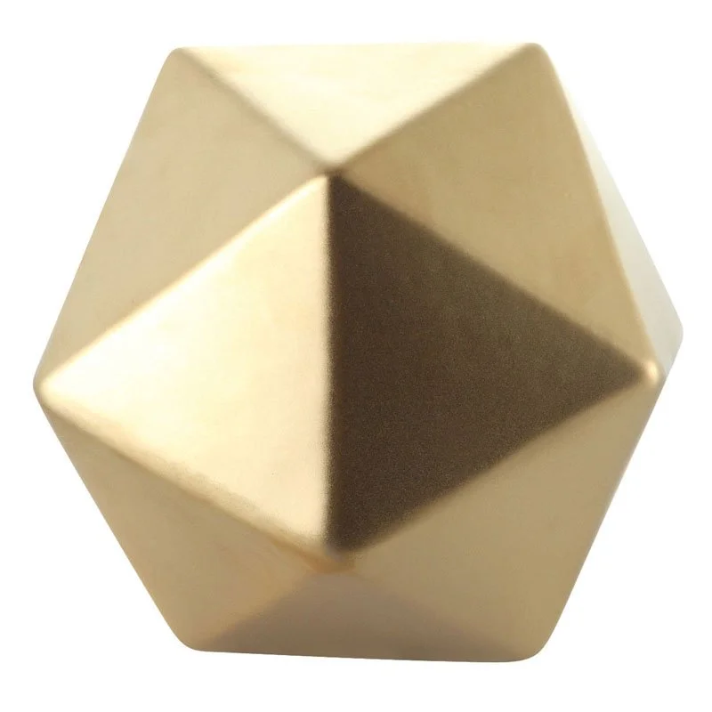 The Polyhedron Gold Faceted Geometric Sculpture