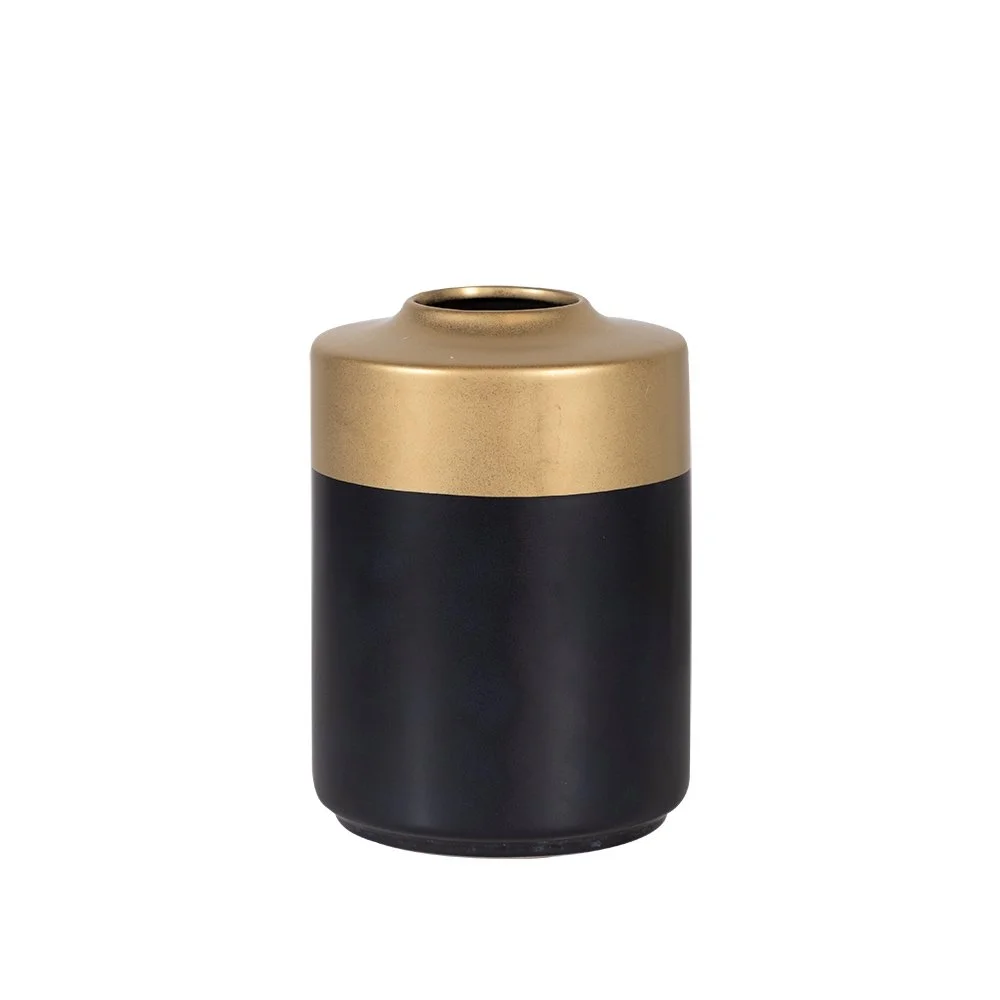 Midnight & Gold Crescent Vase