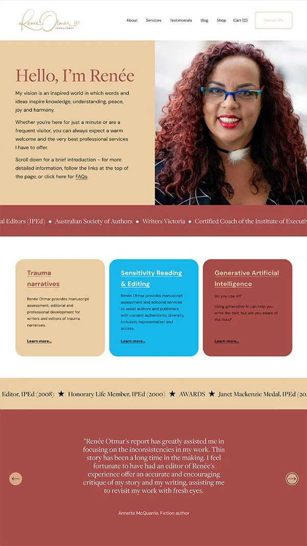 Website Design - Renee Otmar Consultancy - Marisa Robinson Digital Marketing