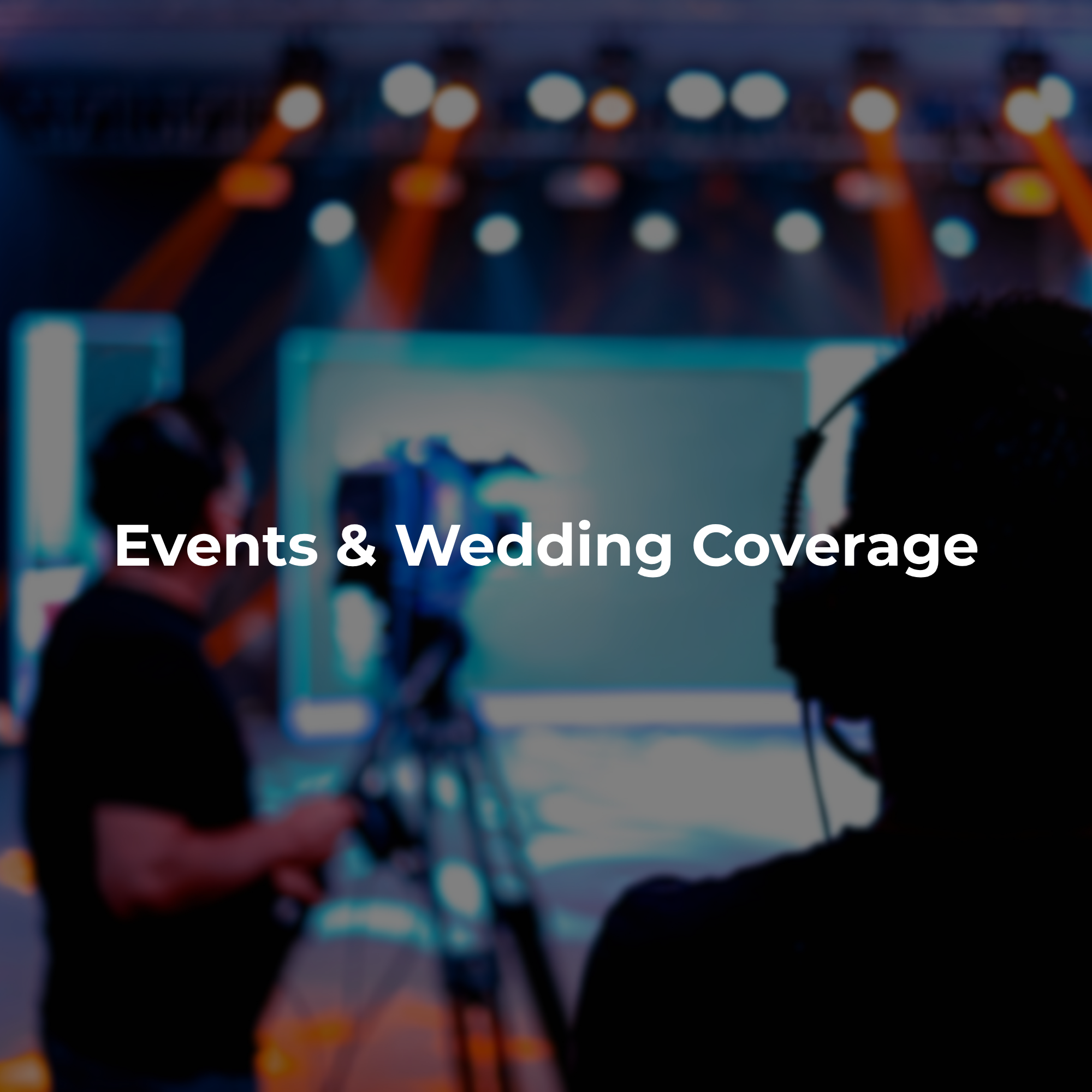 Event and wedding videography capturing people dancing under colorful event lighting.