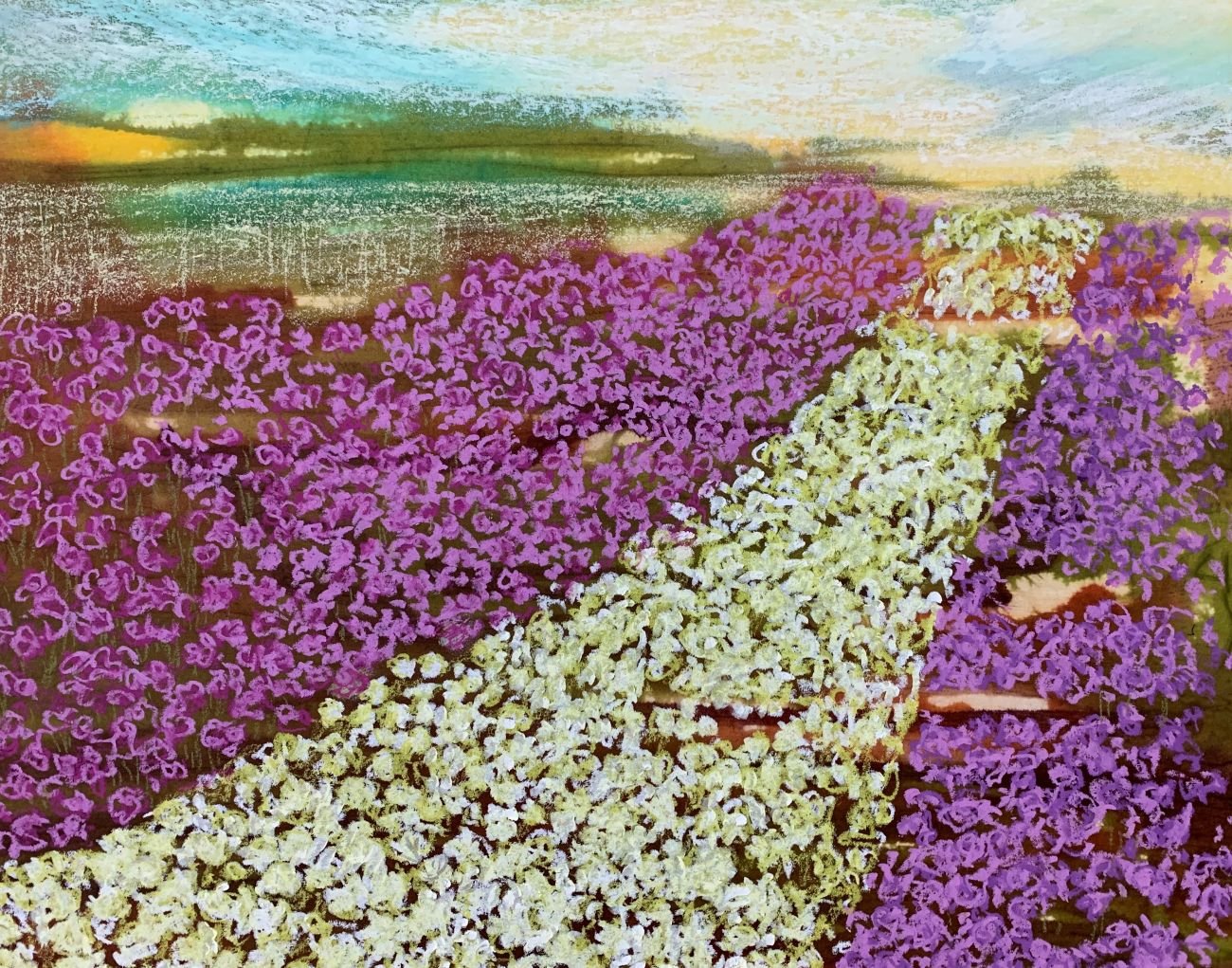 花田
色水，粉彩/紙本， 48x38 公分

Flower Field
watercolor, pastel, 19x15 inch

#2020