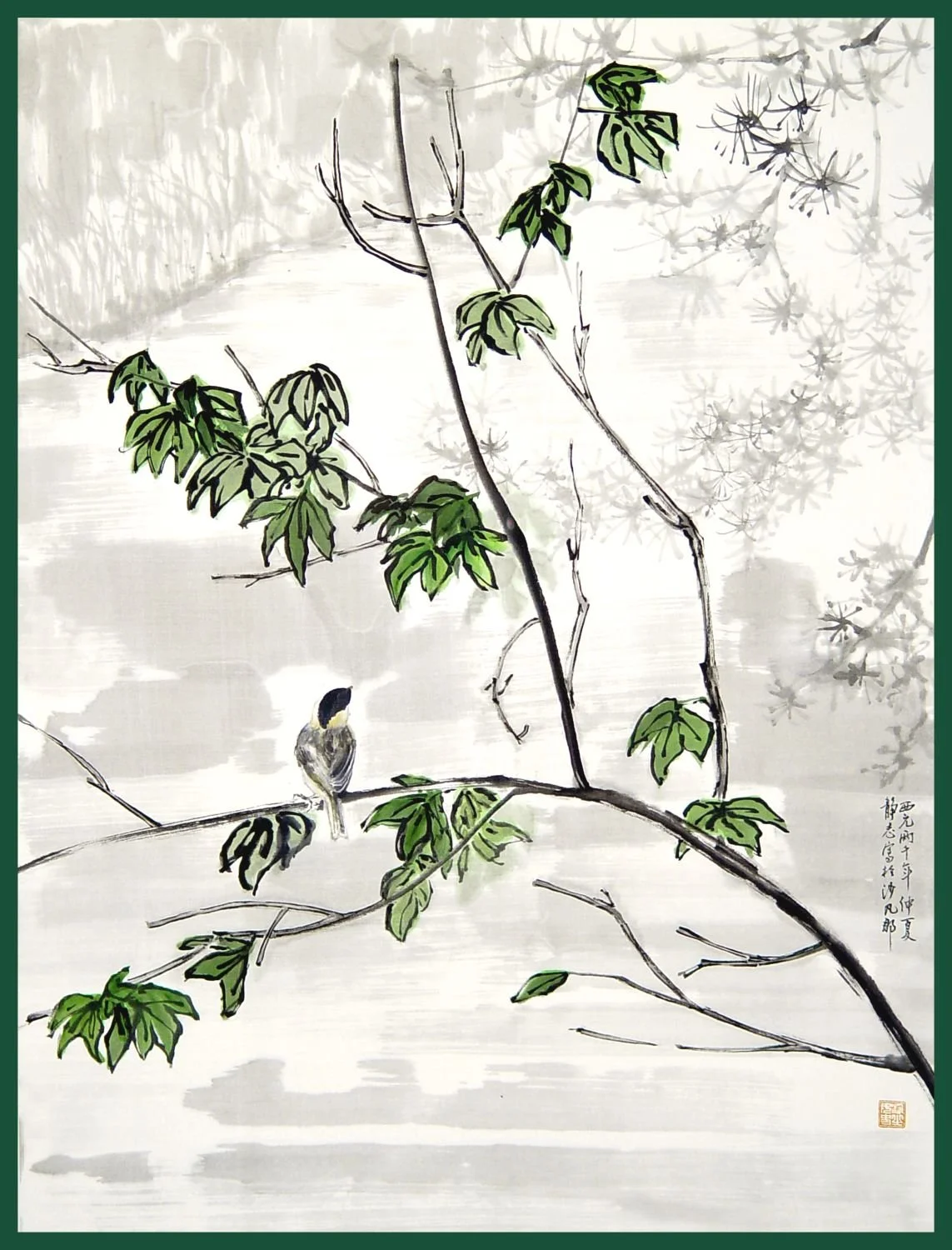 葉間
墨/絹布

Among the Leaves
ink on silk paper

#2000
