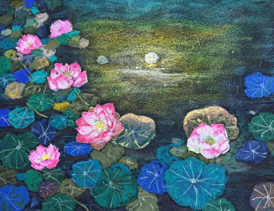 月照蓮塘
油性粉彩，41x32公分

Moonlit Lotus Pond
oil pastel, 16.1x12.6"

#2026053