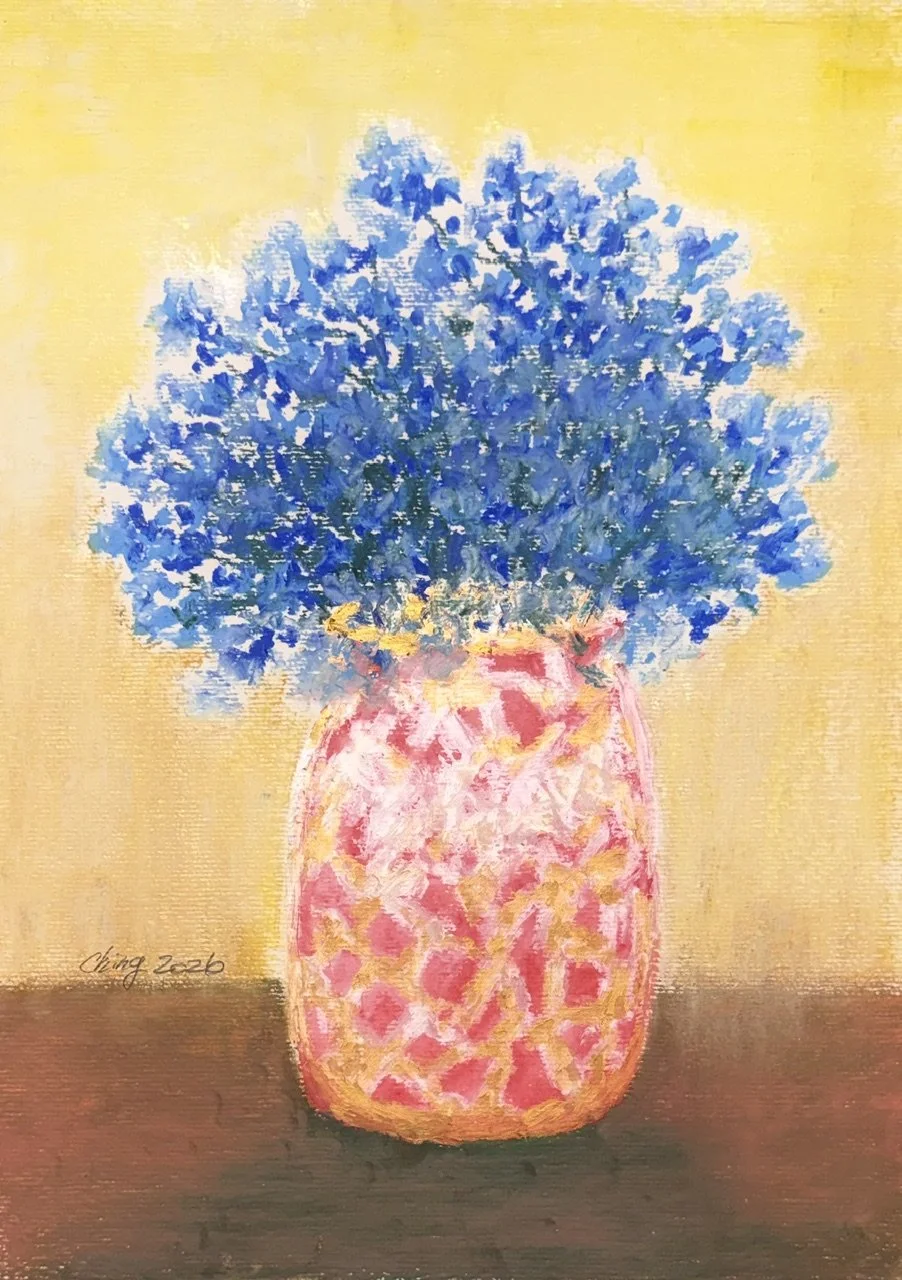 日光與藍調 
The Notes in the Sunshine

油性粉彩  Oil Pastel
29x42  cm, 11.4x16.5 in
2026