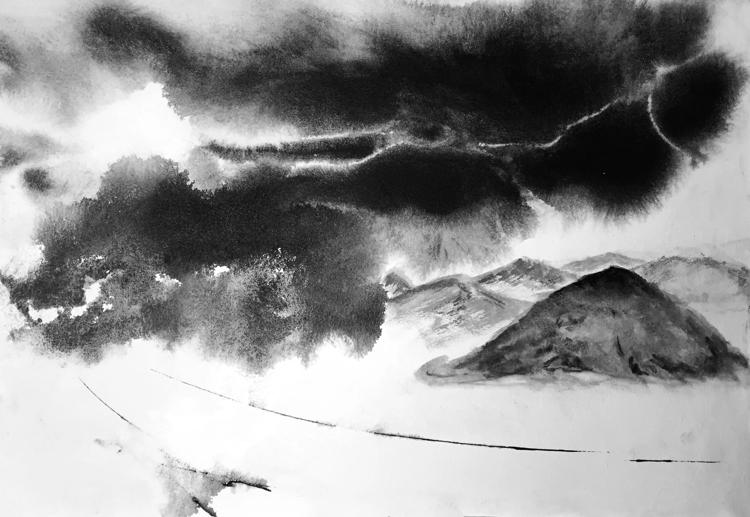 雲起
亞克力/畫布，90x64  公分  

Gathering Clouds
Acrylic on canvas, 35x25 in

#2016