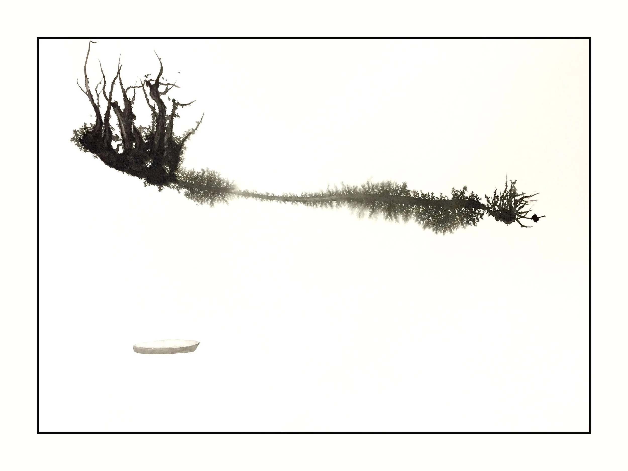 獨舟
亞克力/畫布，90x64  公分  

A Lone Boat
Acrylic on canvas, 35x25 in

#2016
