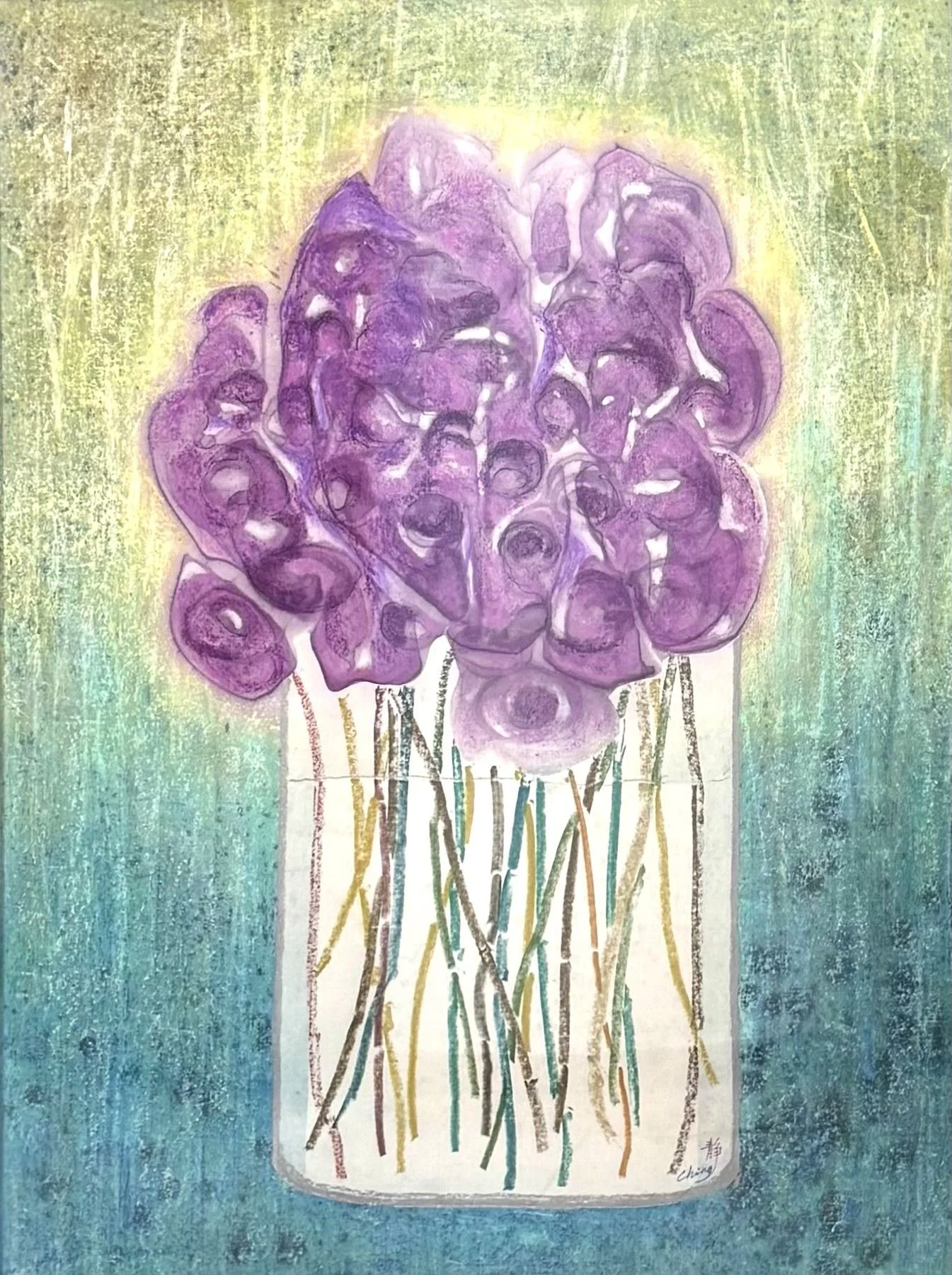 醬紫羅蘭壓群枝
色水，70x93 cm

Purple Bouquet 
watercolor, 28x37 in

#2024