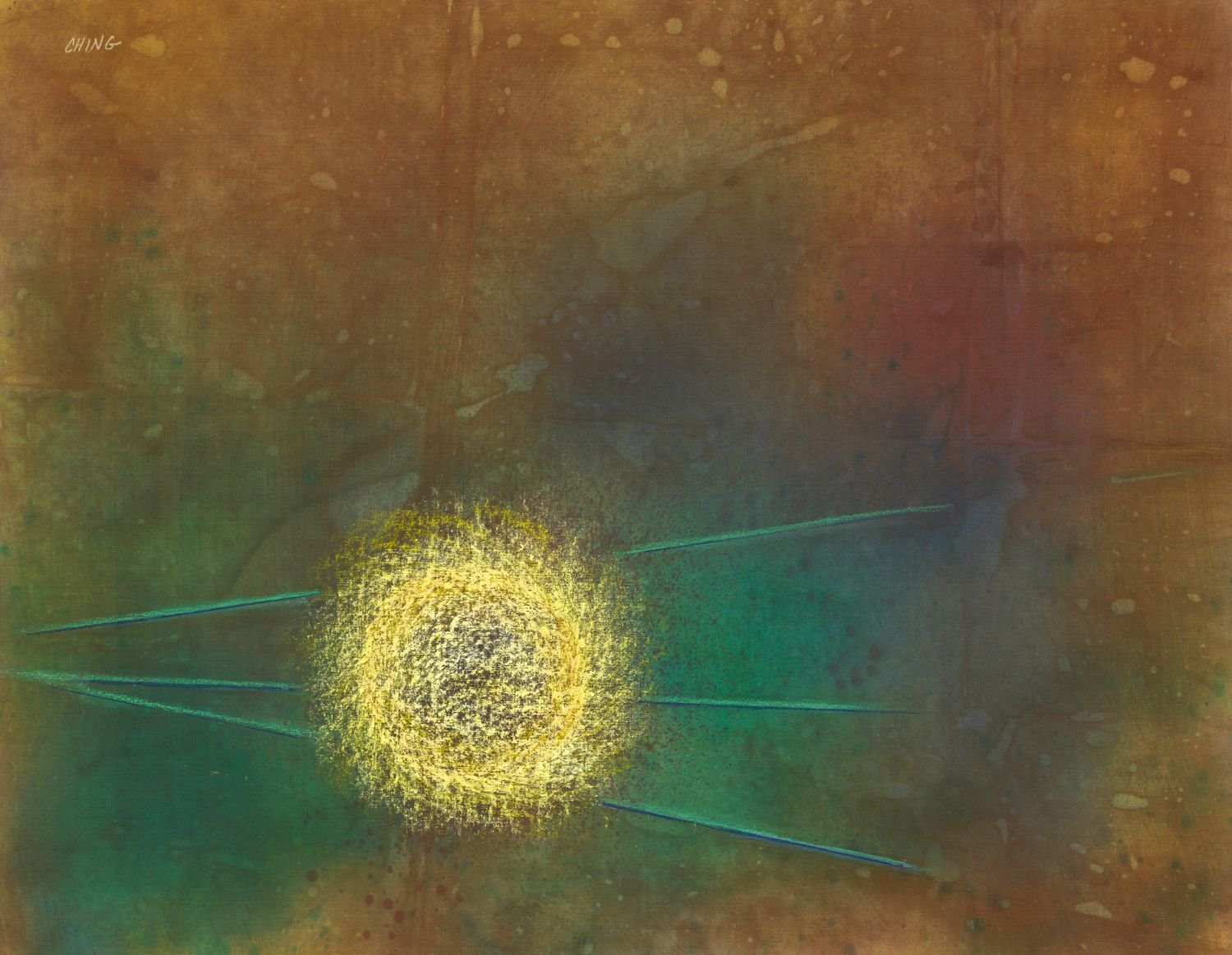后羿三箭
複合媒材，絹布，90x70公分

The Three Arrows of Hou Yi
mixed media on silk, 35.x28 inch

#2021




