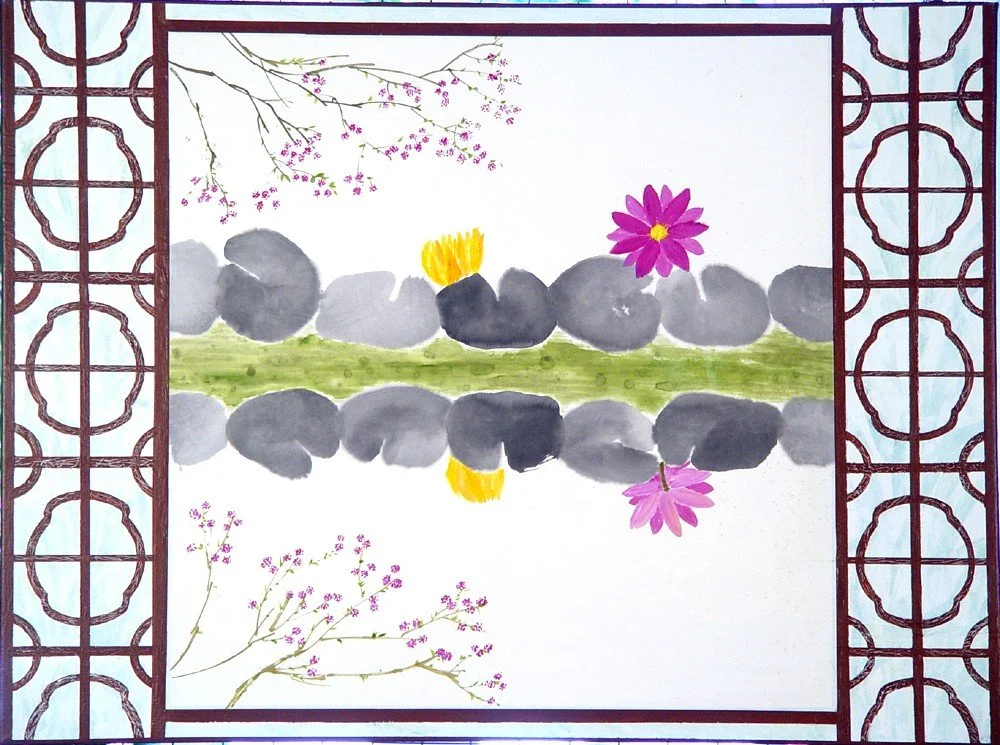 一方清境
複合媒材/畫布， 100x76 公分

A Garden Through the Lattice
mixed media on canvas, 40x30 inch

#2014