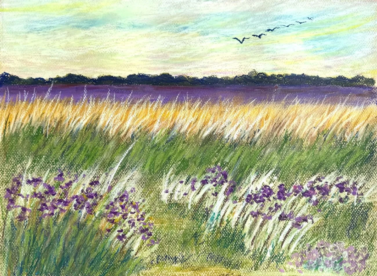 風吹過的下午 在荷蘭
粉彩， 40x32 公分

An Afternoon of Wind
pastel on paper, 12.6x16.1 inch
#2026027