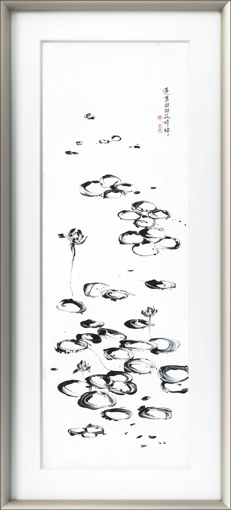蓮葉田田花婷婷,
亞克力/畫布，60x172公分

Lotus Serenity
Acrylic on canvas, 25.6x73.2 inch

#2024