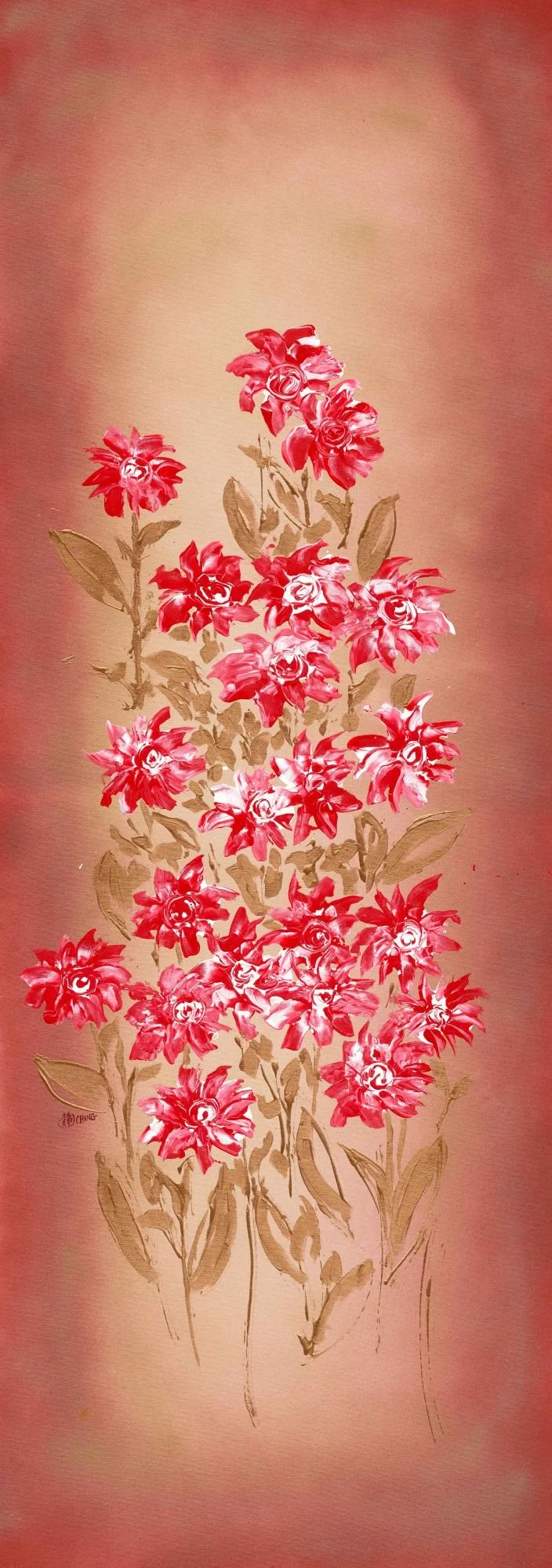 可愛深紅映淺紅,
亞克力， 畫布，60x172 公分

Abundance, 
Acrylic on canvas, 24x68 inch

#2024