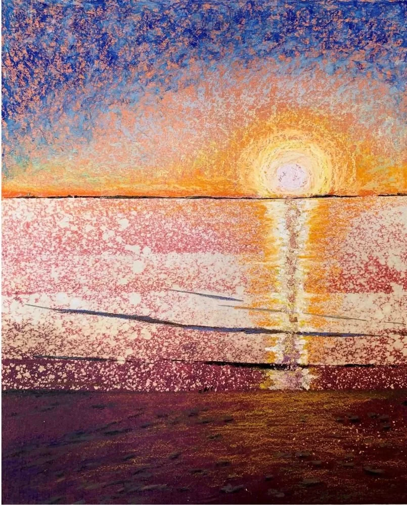 艷看朝陽迎新春
複合媒材/紙本，40x50公分

Welcome the Sunrise
mixed media on paper,  16x20in

#2020