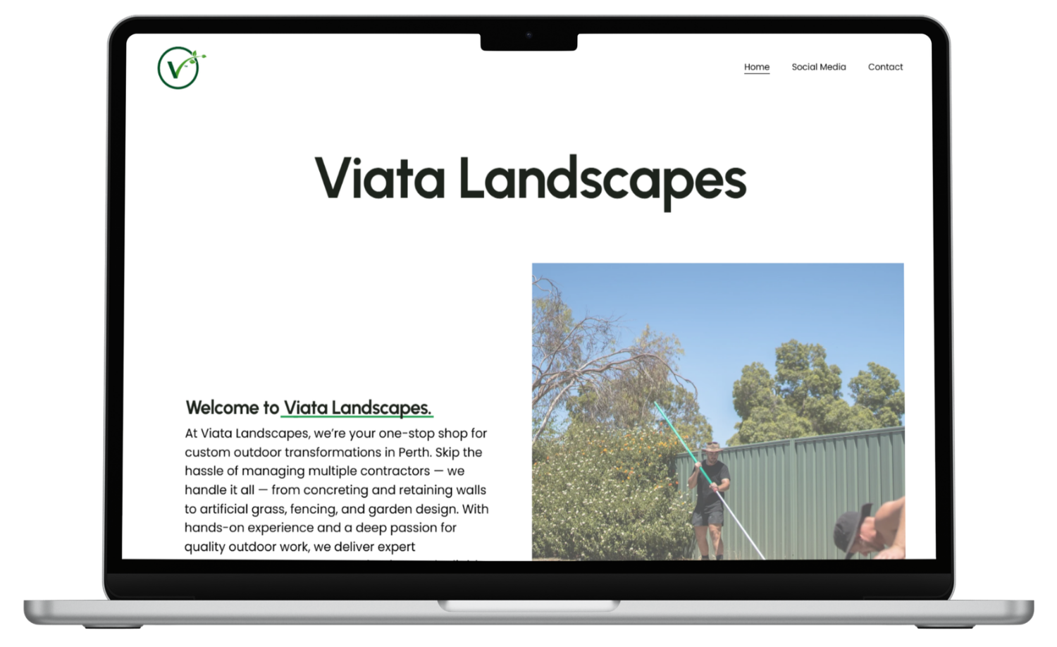 Viata Landscapes Perth commercial website design by SineWeb.
