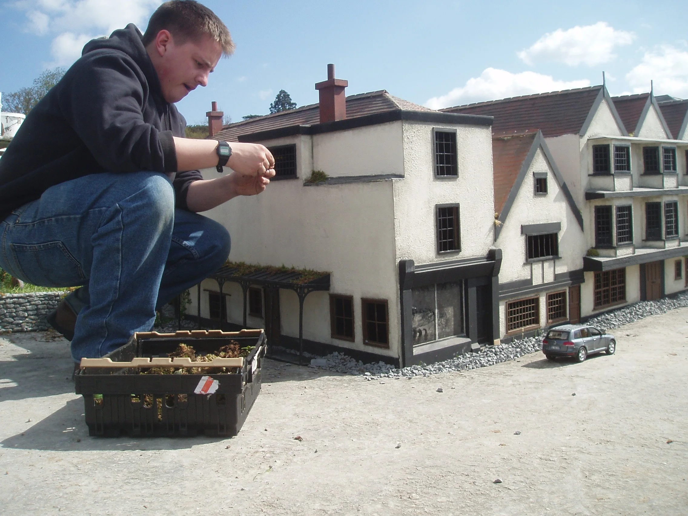 Evan On set for Hot Fuzz