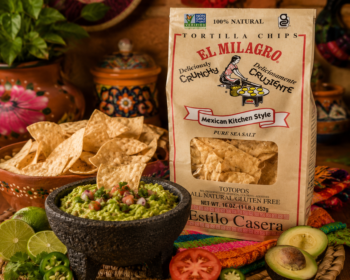 2pk El Milagro Tortilla Chips, 16 oz.