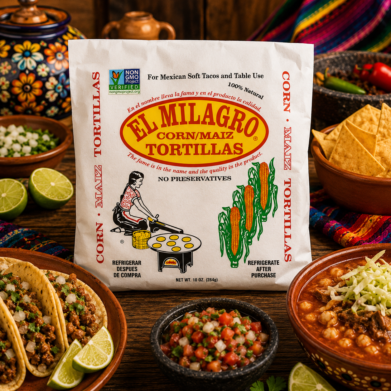 5 Pack - El Milagro Corn Tortillas 10 oz.