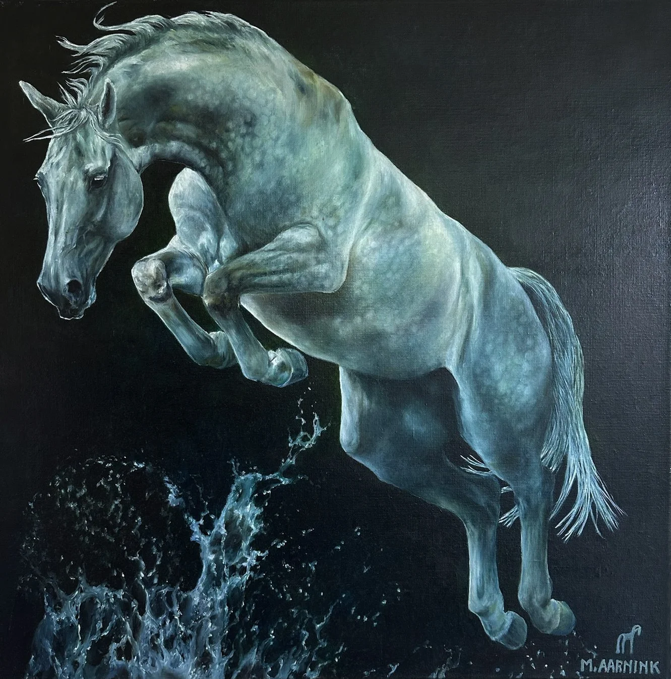 Monique-Aarnink-watervlug-paard-in-water-paardenkunstenares-realistisch-geschilderd.jpg
