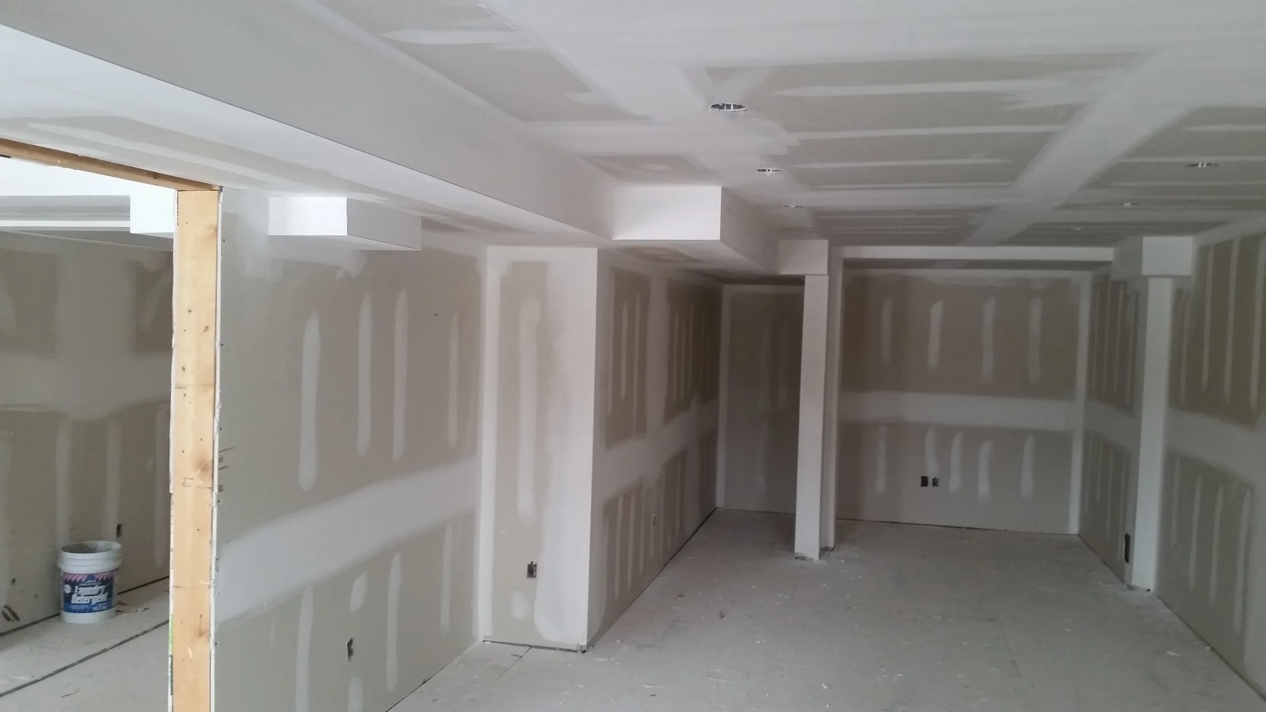Ceiling and wall drywall installation project in Etobicoke.