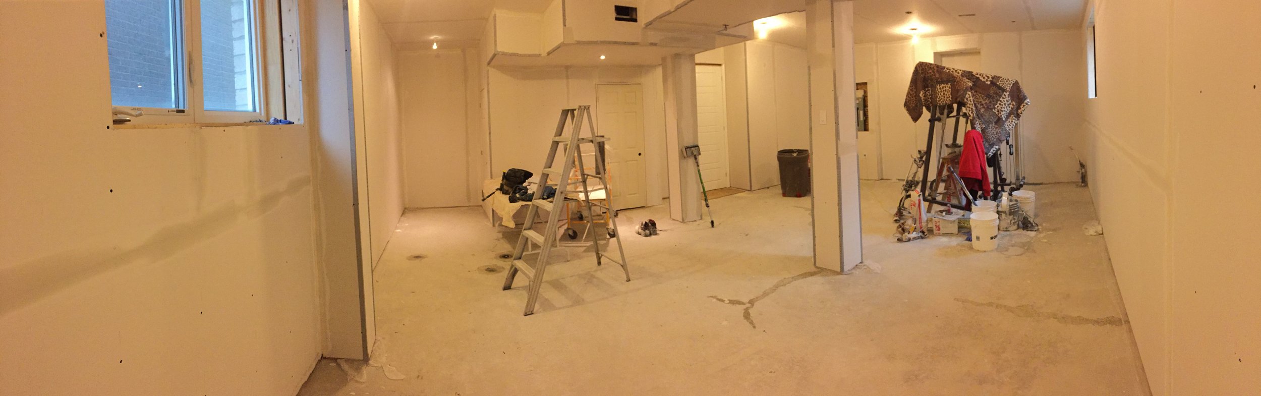 Residential sheetrock repair and drywall installation service during a renovation in Toronto.