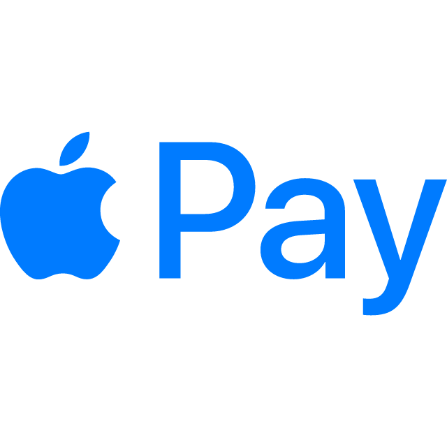 Apple Pay logo showing a blue apple symbol followed by the word 'Pay' in blue.