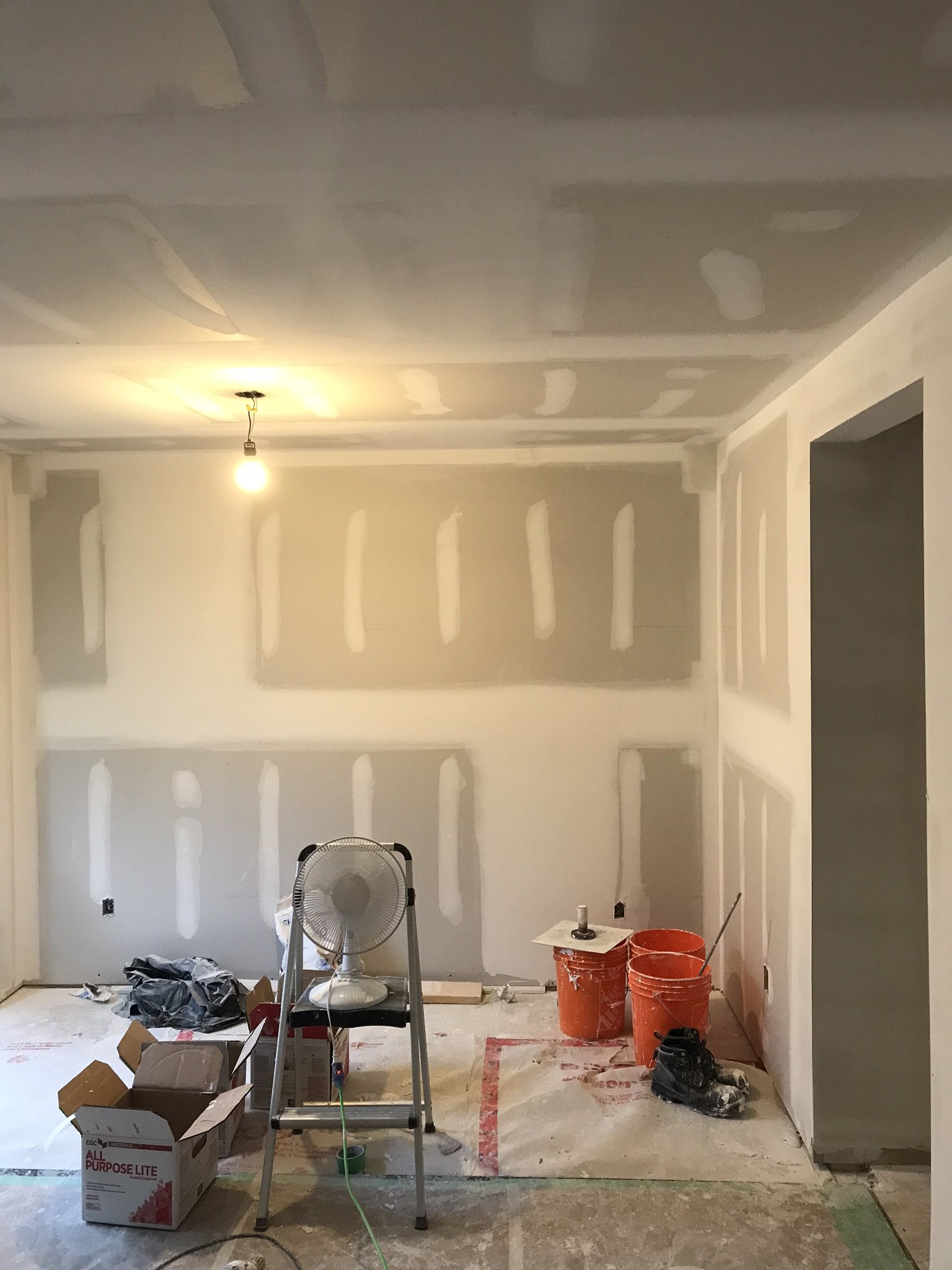 Residential drywall installation and finishing project in Etobicoke.