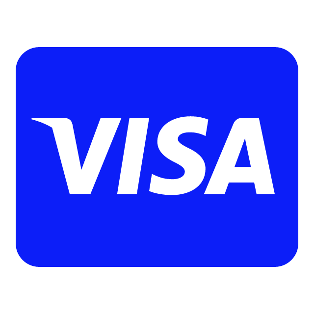 VISA logo on a blue background representing a credit card company