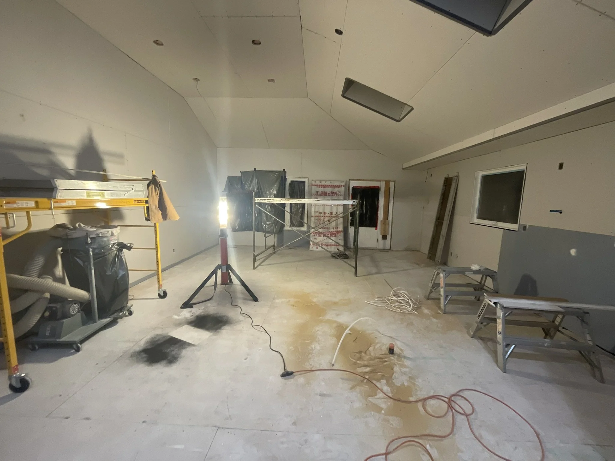 Ceiling drywall installation and drywall taping project in Oakville.