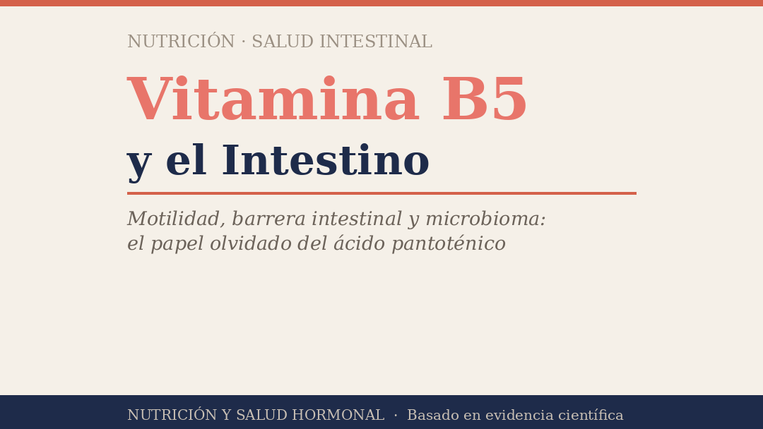 La vitamina B5 en el intestino