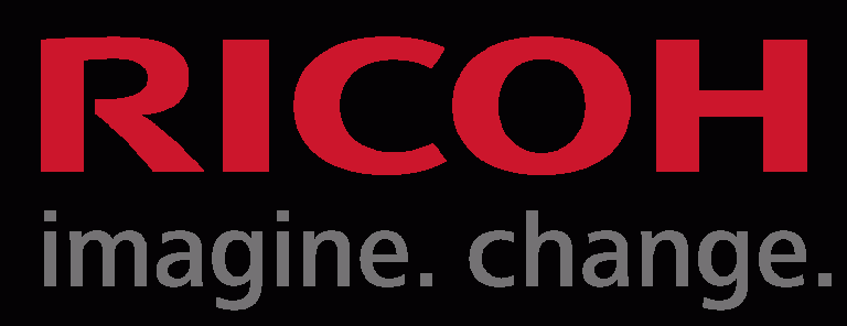 Logo de Ricoh avec le slogan 'imagine. change.' en dessous.